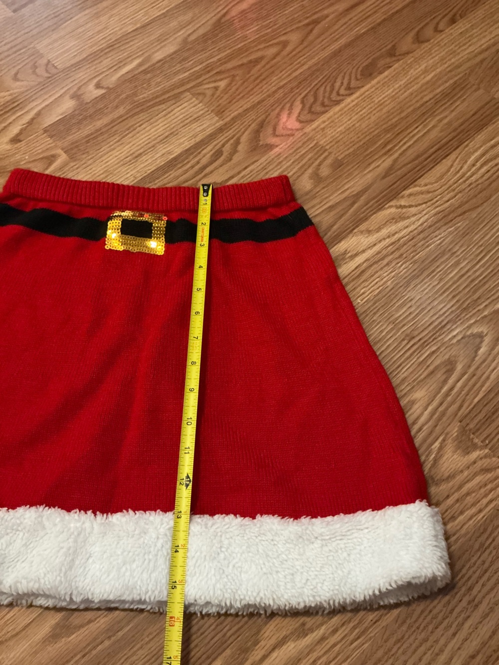 Planet Gold Christmas Santa Mini Skirt Size Small - Picture 5 of 6